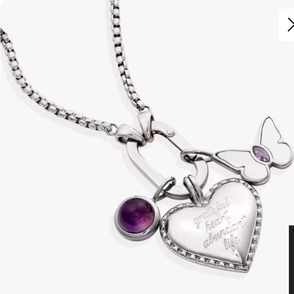 Alex + Ani - NWT - Heart Trio Charm Necklace. Interchangeable - Picture 1 of 7